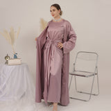 Satin Wrap Abaya Set