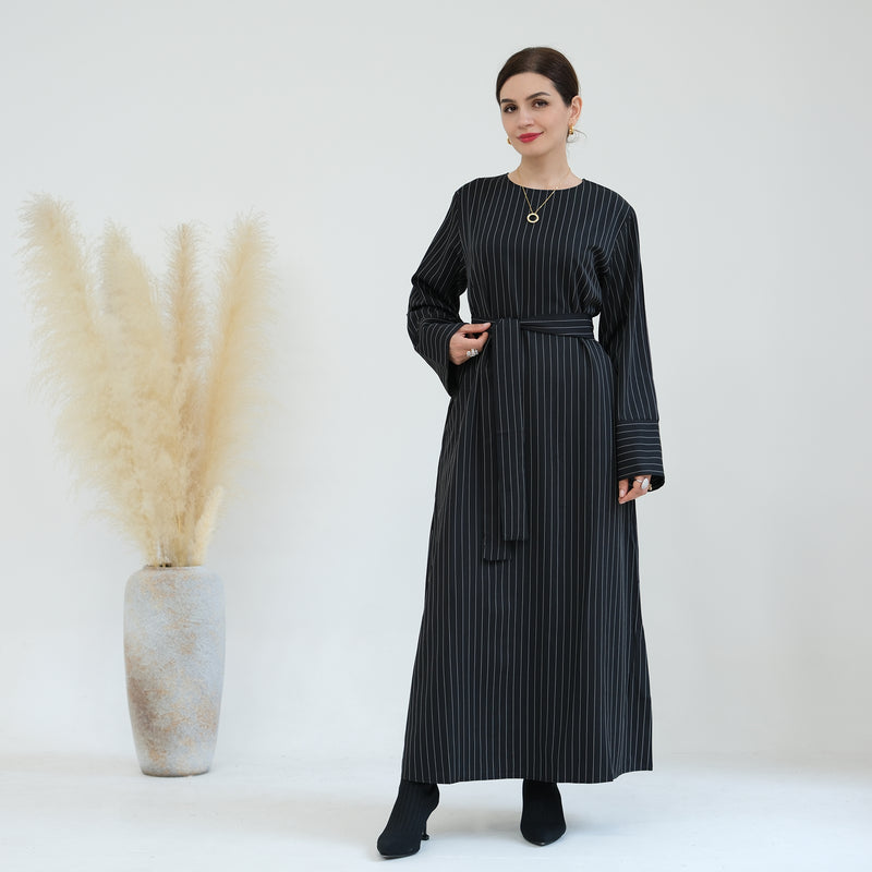 Pinstripe Closed Abaya