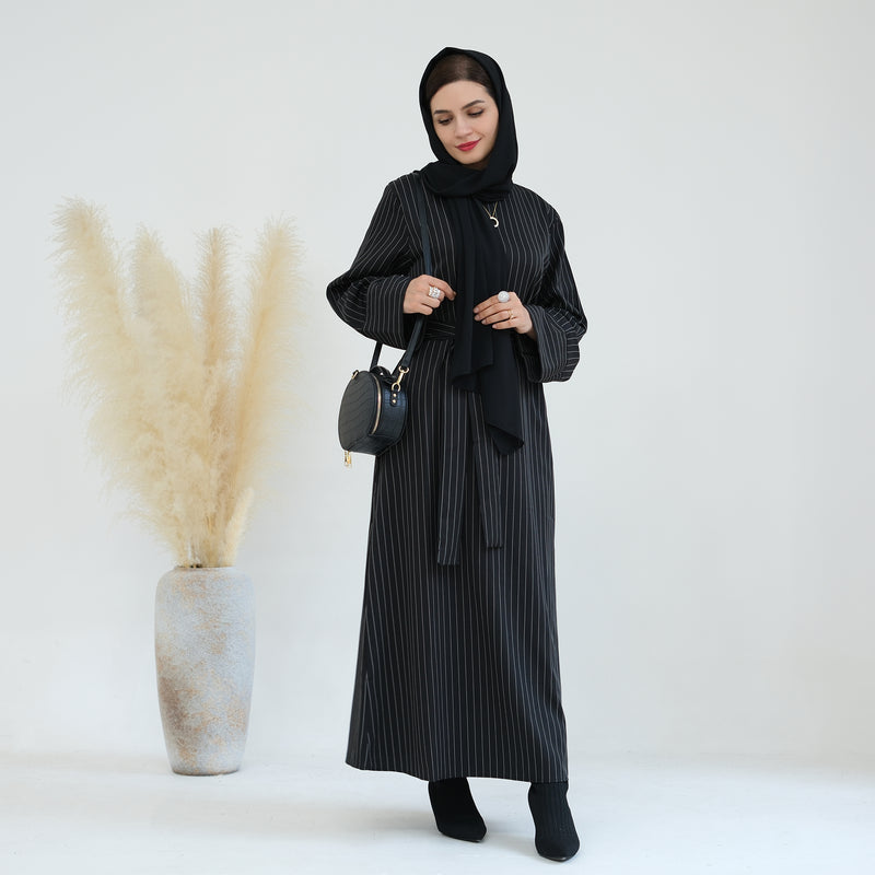 Pinstripe Closed Abaya