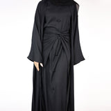 Black Linen Abaya Set