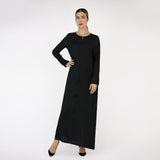 Black Linen Abaya Set