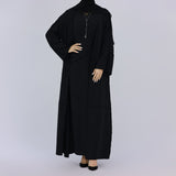 Black with Overlocking Stitch Abaya Set