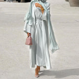 Mint Green Abaya Set with Pearl