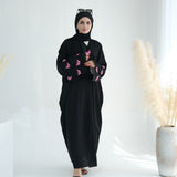 Butterfly Embroidered Sleeve Open Abaya