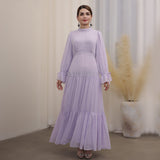 Lavender Chiffon And Lace Maxi Dress